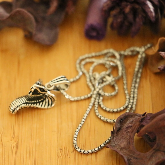 925 Sterling Silver COBRA Men's Necklace - Picture 6 of 7